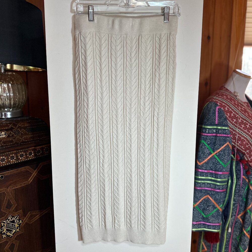 CYRUS Cream Cable Maxi Skirt – S